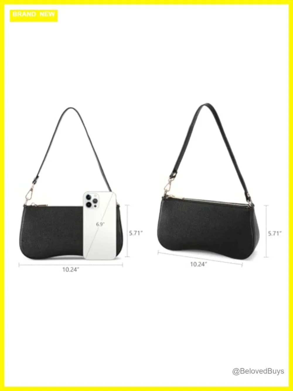 Small Hobo Shoulder Bag Women Vegan Leather Zipper Crossbody Purse